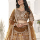 Rajwada Mustard Net Embellished Lehenga For Women