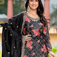 Rajwada Black Silk Blend Embellished Kurta Set For Women