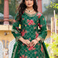 Rajwada Dark Green Silk Blend Embellished Kurta Set For Women