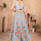 Rajwada Grey Georgette Embellished Lehenga For Women
