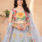 Rajwada Grey Georgette Embellished Lehenga For Women