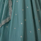 Rajwada Sea Green Satin Embellished Kurta Set For Women