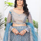 Rajwada Teal Blue Net Embellished Lehenga For Women