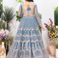 Rajwada Teal Blue Net Embellished Lehenga For Women