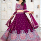Rajwada Deep Wine Georgette Embellished Lehenga For Women