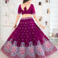 Rajwada Deep Wine Georgette Embellished Lehenga For Women