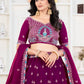 Rajwada Deep Wine Georgette Embellished Lehenga For Women