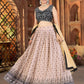 Rajwada Light Peach Georgette Embroidered Lehenga For Women