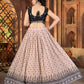 Rajwada Light Peach Georgette Embroidered Lehenga For Women