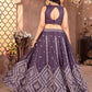 Rajwada Purple Georgette Embellished Lehenga For Women