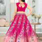 Rajwada Pink Chinon Embellished Lehenga For Women