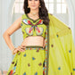 Rajwada Pista Green Georgette Embroidered Lehenga For Women