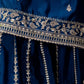 Rajwada Navy Blue Silk Blend Embellished Kurta Set For Women
