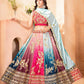 Rajwada Multicolor Chinon Embellished Lehenga For Women