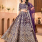 Rajwada Purple Net Embellished Lehenga For Women