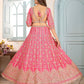Rajwada Pink Chinon Embellished Lehenga For Women