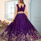 Rajwada Dark Purple Chinon Embellished Lehenga For Women