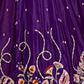 Rajwada Dark Purple Chinon Embellished Lehenga For Women