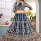 Rajwada Teal Blue Net Embellished Lehenga For Women