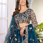 Rajwada Teal Blue Net Embellished Lehenga For Women