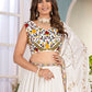 Rajwada White Chinon Embroidered Lehenga For Women