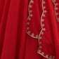 Rajwada Red Silk Blend Embellished Kurta Set For Women