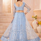 Rajwada Sky Blue Net Embellished Lehenga For Women