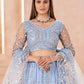 Rajwada Sky Blue Net Embellished Lehenga For Women