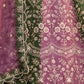 Rajwada Green And Pink Chinon Embellished Lehenga For Women