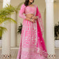 Rajwada Light Pink Silk Blend Embellished Lehenga For Women