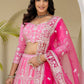 Rajwada Light Pink Silk Blend Embellished Lehenga For Women