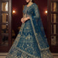 Rajwada Teal Blue Net Embellished Lehenga For Women