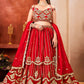 Rajwada Red Georgette Embellished Lehenga For Women