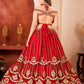 Rajwada Red Georgette Embellished Lehenga For Women
