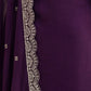 Rajwada Dark Purple Silk Blend Embellished Kurta Set For Women