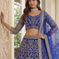 Rajwada Violet Net Embellished Lehenga For Women