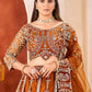 Rajwada Brown Net Embellished Lehenga For Women
