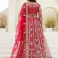 Rajwada Dark Pink Net Embellished Lehenga For Women