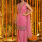 Rajwada Pink Silk Blend Embellished Kurta Set For Women