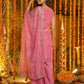 Rajwada Pink Silk Blend Embellished Kurta Set For Women