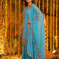 Rajwada Sky Blue Silk Blend Embellished Kurta Set For Women