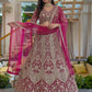 Rajwada Dark Magenta Net Embellished Lehenga For Women