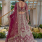 Rajwada Dark Magenta Net Embellished Lehenga For Women