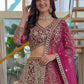 Rajwada Dark Magenta Net Embellished Lehenga For Women