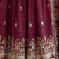 Rajwada Dark Maroon Silk Blend Embellished Kurta Set For Women
