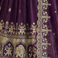 Rajwada Dark Purple Silk Blend Embellished Kurta Set For Women