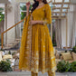 Rajwada Mustard Yellow Silk Blend Embellished Kurta Set For Women