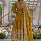 Rajwada Mustard Yellow Silk Blend Embellished Kurta Set For Women