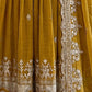 Rajwada Mustard Yellow Silk Blend Embellished Kurta Set For Women