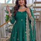 Rajwada Teal Green Silk Blend Embellished Kurta Set For Women